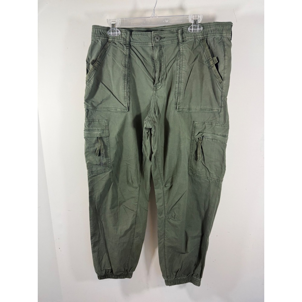 American Eagle Cargo Pants Women's 14 Olive Green Baggy Utility Joggers